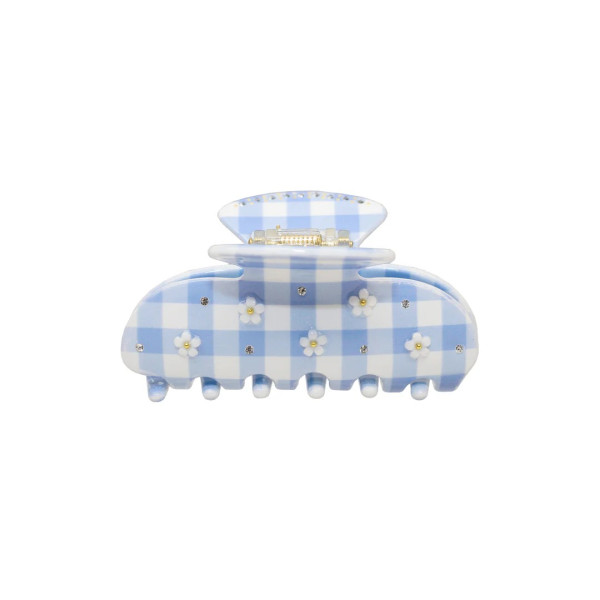 Emi Jay Sweetheart Clip in Daisy Blue Picnic Крабик для волосся