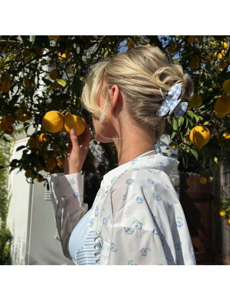 Emi Jay Sweetheart Clip in Daisy Blue Picnic Крабик для волос