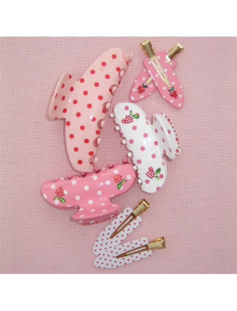 Emi Jay Big Effing Clip in Blush Polka Dot Великий крабик для волосся