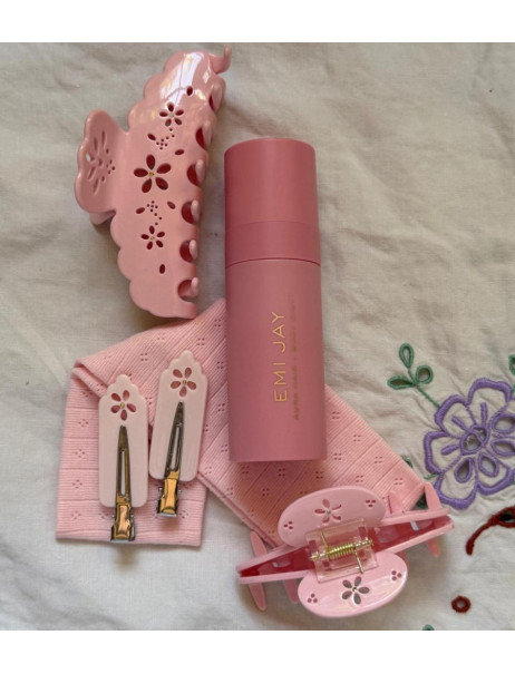 Emi Jay Big Effing Clip in Rose Fleur Eyelet Большой крабик для волос