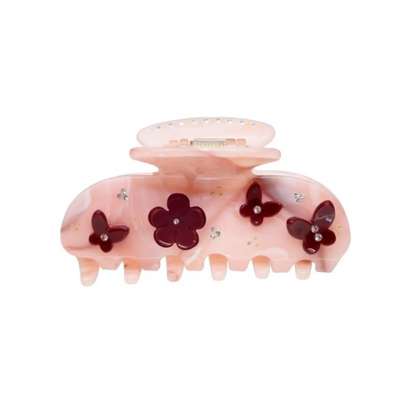 Emi Jay Sweetheart Clip in Bordeaux Chantilly Angel Food Крабик для волос