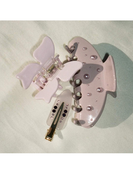 Emi Jay Bow Clip in Puff Pink Заколка для волос