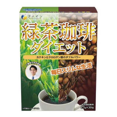 Fine Japan Green Tea Coffee Diet Дієтична добавка суміш зеленого чаю та кави для стрункості