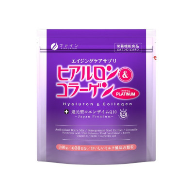 Fine Japan Hyaluron & Collagen Platinum Диетическая добавка морской коллаген с экстрактом ягод