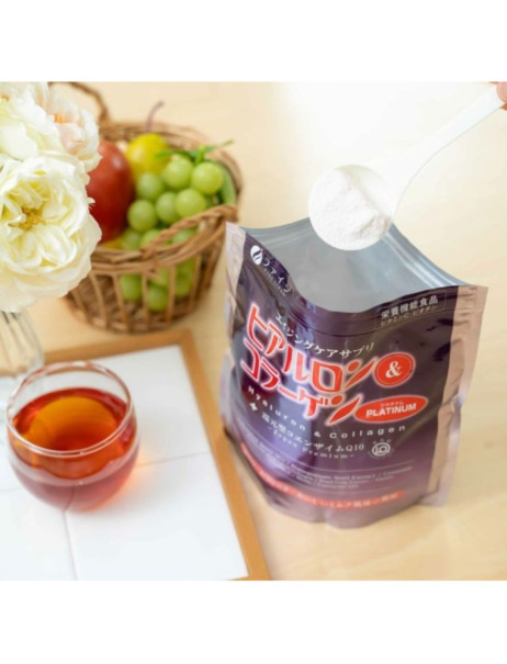 Fine Japan Hyaluron & Collagen Platinum Дієтична добавка морський колаген з екстрактом ягід