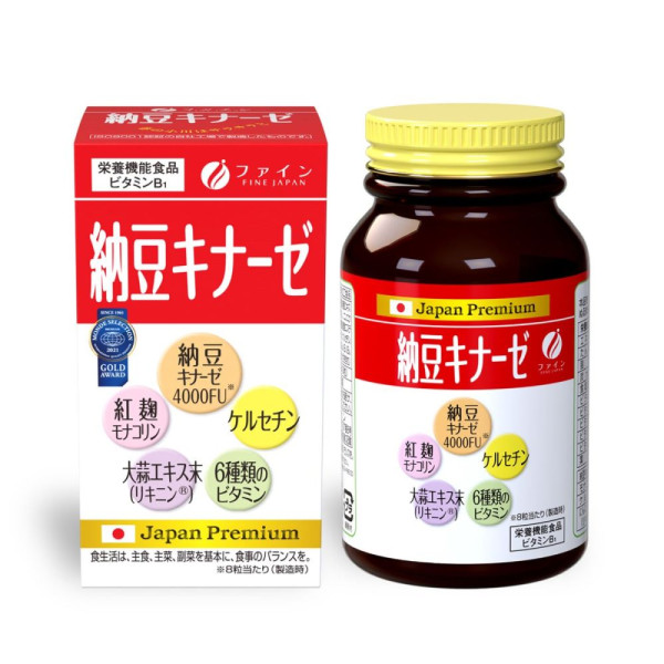 Fine Japan Nattokinase 4000FU Пищевая добавка наттокиназа с витаминами группы В
