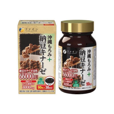 Fine Japan Okinawa Moromi Vinegar Natto Kinase Дієтична добавка наттокіназа та чорний оцет моромі