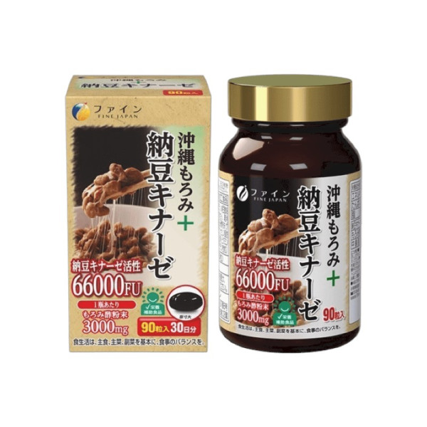 Fine Japan Okinawa Moromi Vinegar Natto Kinase Диетическая добавка наттокиназа и черный уксус мороми
