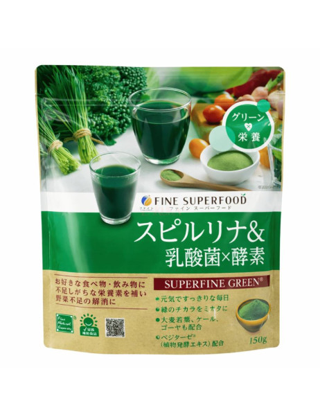 Fine Japan Superfood Spirulina Plus Дієтична добавка спіруліна з лактобактеріями та ферментами