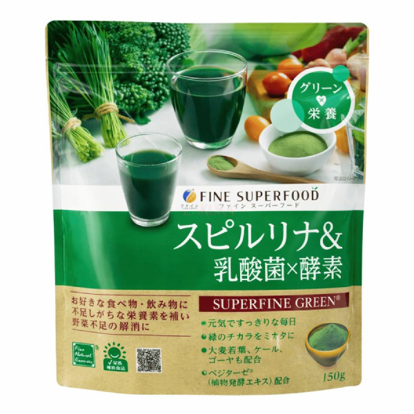 Fine Japan Superfood Spirulina Plus Диетическая добавка спирулина с лактобактериями и ферментами