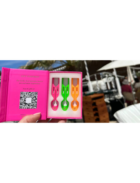Fiona Franchimon No. 1 Hairpin Set Ibiza Collection Strawberry Pink, Apple Green, Tangerine Orange Набор шпилек (ярко-розовый, салатовый, оранжевый)