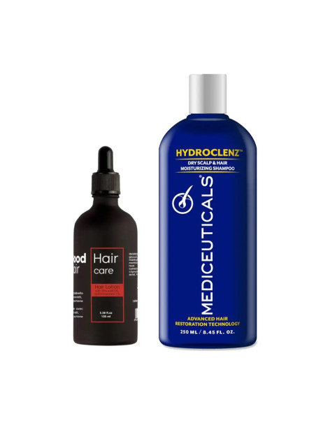 Good Hair Lotion With Minoxidil 5% And Spironolactone 1% & Mediceuticals Hydroclenz Dry Scalp & Hair Moisturizing Shampoo Kombo Набор против выпадения волос для мужчин