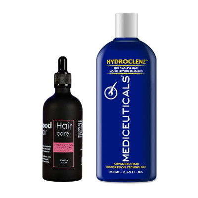 Good Hair Lotion With MinoxidiI 5% Finasteride 0,2% & Mediceuticals Hydroclenz Dry Scalp & Hair Moisturizing Shampoo Kombo Набор против выпадения волос для мужчин