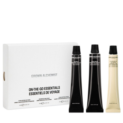 Grown Alchemist On-The-Go Essentials De Voyage Set Набір тревел тріо фаворитів для догляду за обличчям, губами та руками