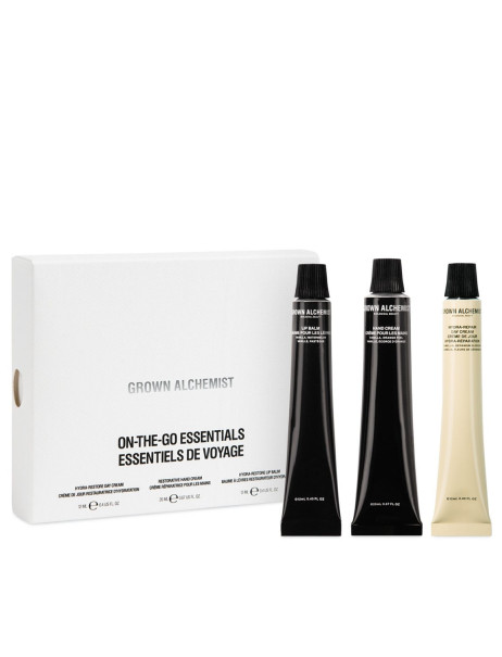 Grown Alchemist On-The-Go Essentials De Voyage Set Набір тревел тріо фаворитів для догляду за обличчям, губами та руками
