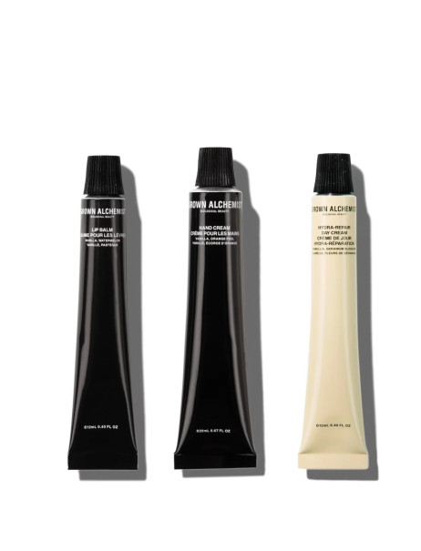 Grown Alchemist On-The-Go Essentials De Voyage Set Набір тревел тріо фаворитів для догляду за обличчям, губами та руками