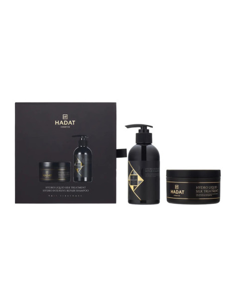 Hadat Cosmetics Duo Set Hydro Intensive Repair Shampoo & Hydro Liquid Silk Treatment Подарунковий набір для відновлення волосся