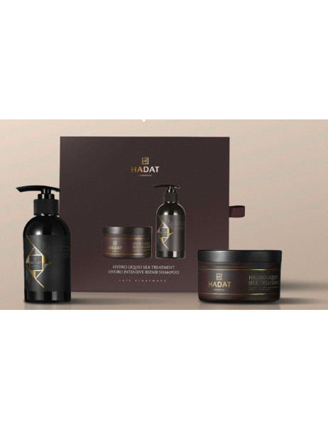 Hadat Cosmetics Duo Set Hydro Intensive Repair Shampoo & Hydro Liquid Silk Treatment Подарунковий набір для відновлення волосся