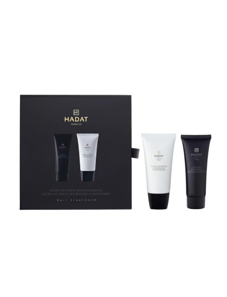 Hadat Cosmetics Mini Duo Set Hydro Intensive Repair Shampoo & Hydro Nutrient Nourishing Conditioner Подарунковий міні-набір для інтенсивного відновлення волосся