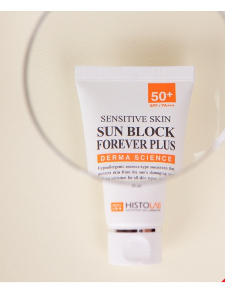 Histolab Derma Science Sensitive Skin Sun Block forever plus SPF 50+/PA+++ Сонцезахисна есенція для чутливої ​​шкіри