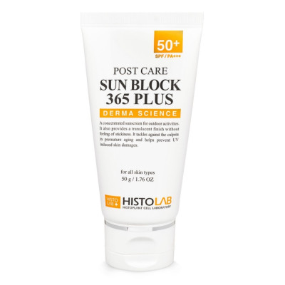 Histolab Derma Science Post Care Sun Block 365 Plus SPF 50+ / PA +++  Сонцезахисний крем для обличчя 