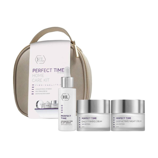 Holy Land Perfect Time Home Care Kit Святковий набір для зміцнення та ліфтингу шкіри з косметичкою