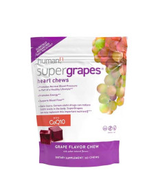 Human N SuperGrapes Heart Chews With CoQ10 60 Т Дієтична добавка СуперГрейпс Харт CoQ10 №60 жувальних табл. - Написати відгук