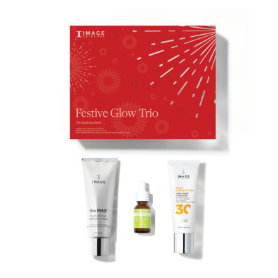 Image Skincare Festive Glow Trio Лимитированный подарочный набор Трио уходовой косметики Праздничное сияние