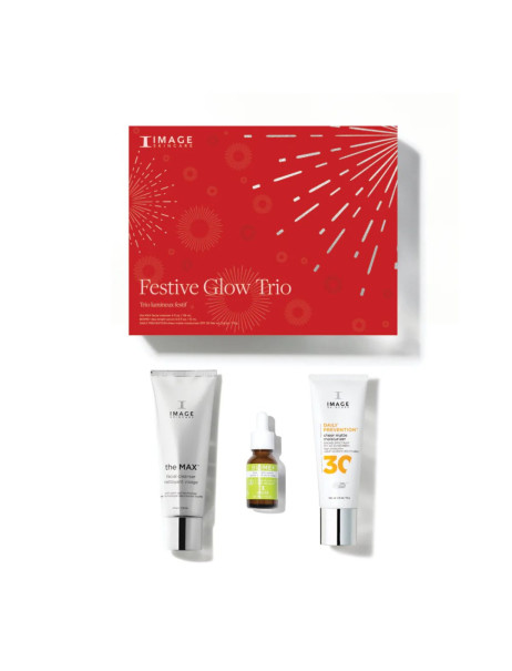 Image Skincare Festive Glow Trio Лимитированный подарочный набор Трио уходовой косметики Праздничное сияние