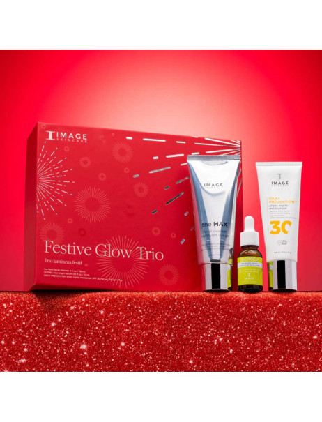 Image Skincare Festive Glow Trio Лимитированный подарочный набор Трио уходовой косметики Праздничное сияние