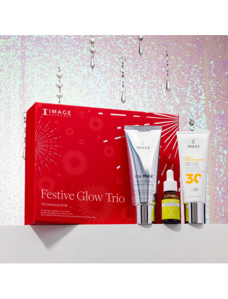 Image Skincare Festive Glow Trio Лимитированный подарочный набор Трио уходовой косметики Праздничное сияние