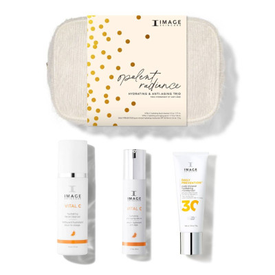 Image Skincare Opulent Radiance Hydrating & Anti-Aging Trio Набір з косметичкою зволоження та омолодження