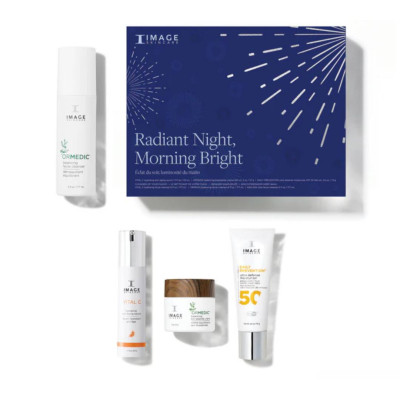 Image Skincare Radiant Night, Morning Bright Ormedic Balancing Facial Cleanser Gift Set Лімітований подарунковий набір Сяюча ніч, світлий ранок Очищуючий гель з алое