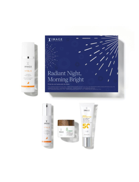 Image Skincare Radiant Night, Morning Bright Vital C Hydrating Facial Cleanser Gift Set Лімітований подарунковий набір Сяюча ніч, світлий ранок Очищуюче молочко з вітаміном С