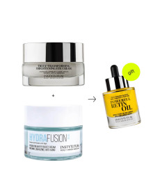 Instytutum HydraFusion 4D Hydrating Water Burst Cream & Truly-Transforming Brightening Eye Cream & Powerful RetinOil Концентрована олія з ретинолом в подарунок - Написати відгук