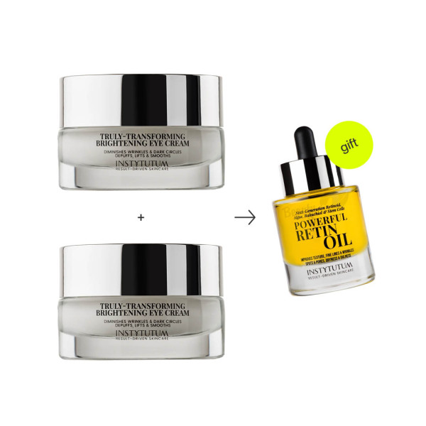 Instytutum 2х Truly-Transforming Brightening Eye Cream Крем-ліфтинг для повік з освітлюючим ефектом & Powerful RetinOil Концентрована олія з ретинолом в подарунок