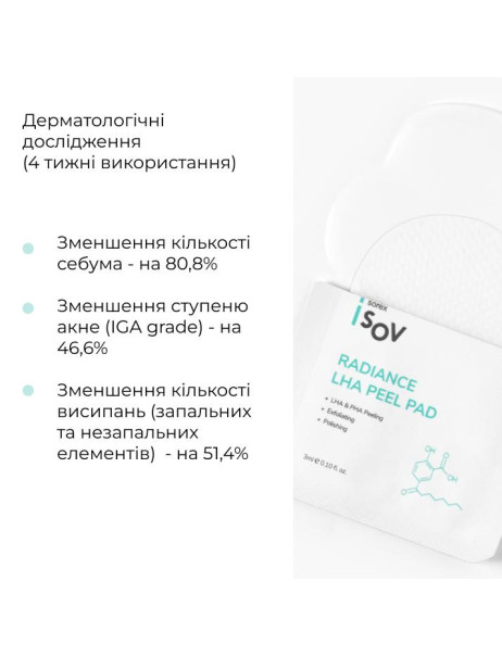 Isov Sorex Radiance LHA Peel Pad Ексфоліюючі пілінг-падси