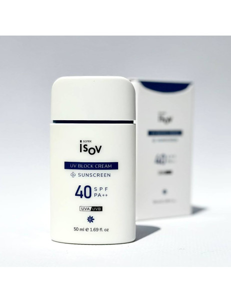 Isov Sorex UV Block SPF 40++ Противоотечный солнцезащитный крем с экстрактом брокколи