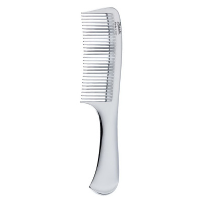 Janeke Chromium Line Wide-Teeth Comb With Handle Гребень Серебристый