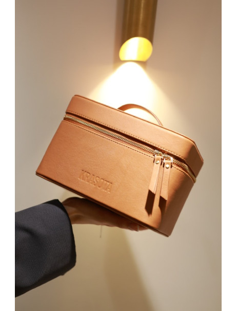 Krasota Cosmetic Bag Brown Лимитированная брендовая косметичка коричневого цвета