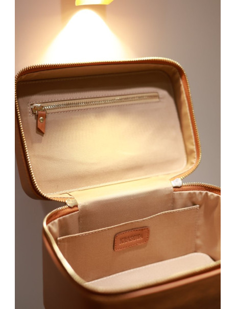 Krasota Cosmetic Bag Brown Лимитированная брендовая косметичка коричневого цвета
