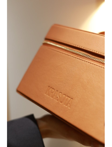 Krasota Cosmetic Bag Brown Лимитированная брендовая косметичка коричневого цвета