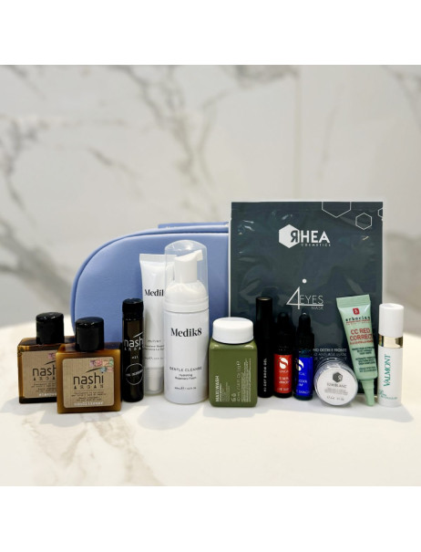 Krasota Spring Beauty Set limited edition (голубая косметичка KRASOTA с наполнением)