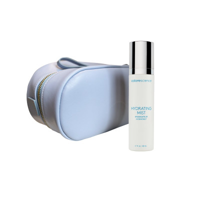 Krasota Spring Beauty Set limited edition (голубая косметичка KRASOTA + мист для лица Colorescience Hydrating Mist)