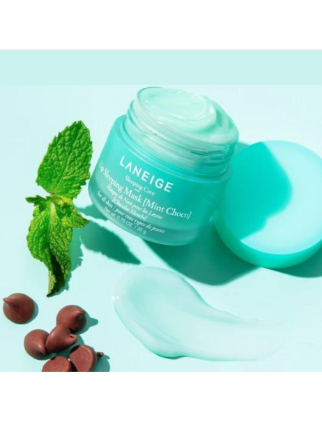 Laneige ночная маска для губ Mint Choco с ментолом и шоколадом