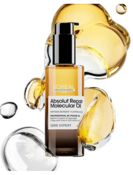 L’Oréal Professionnel Serie Expert Absolut Repair Molecular Bi-Phase Oil Професійна двофазна олійка для молекулярного відновлення структури пошкодженого волосся