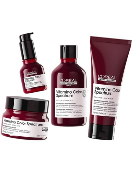 L’Oréal Professionnel Vitamino Color Spectrum Glass Shine Serum Незмивна сироватка для сяючого блиску та збереження 5 вимірів колірного спектру після фарбування волосся