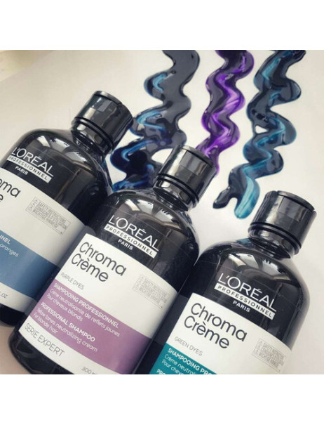 L’Oréal Professionnel Chroma Creme Professional Shampoo Green Dyes Крем-шампунь для нейтралізації небажаних червоних тонів фарбованого темно-каштанового волосся