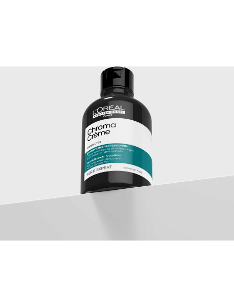 L’Oréal Professionnel Chroma Creme Professional Shampoo Green Dyes Крем-шампунь для нейтралізації небажаних червоних тонів фарбованого темно-каштанового волосся
