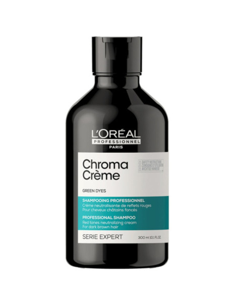 L’Oréal Professionnel Chroma Creme Professional Shampoo Green Dyes Крем-шампунь для нейтралізації небажаних червоних тонів фарбованого темно-каштанового волосся